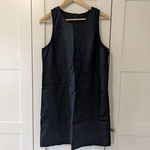 J.Crew Button Back Sleeveless Shift Dress in Beauchamps Linen Black
